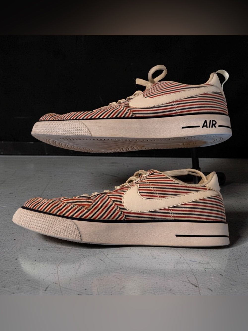 Nike Air Force 1 AC Stripe Canvas Sail Red Navy Low Top Retro Sneaker Sz 8.5 - Picture 4 of 7